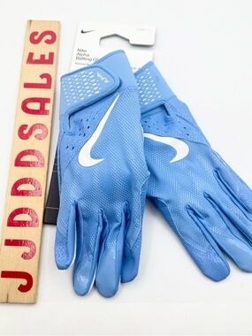 Nike Alpha Baseball Batting Gloves Baby UNC Blue Men’s Sz Large NWT